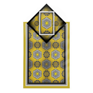 伊斯兰纤薄天鹅绒祈祷垫 Janamaz/Sajadah —— 传统Eslimi图案，黄色款