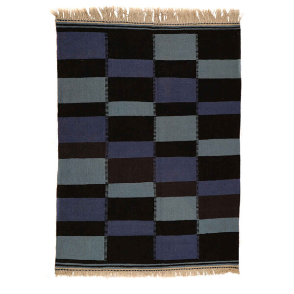 波斯羊毛基利姆地毯 手工编织于伊斯法罕 格子设计