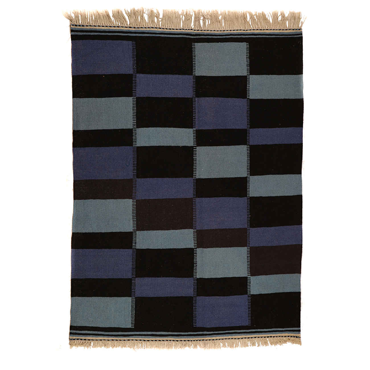 Main image of 波斯羊毛基利姆地毯 手工编织于伊斯法罕 格子设计