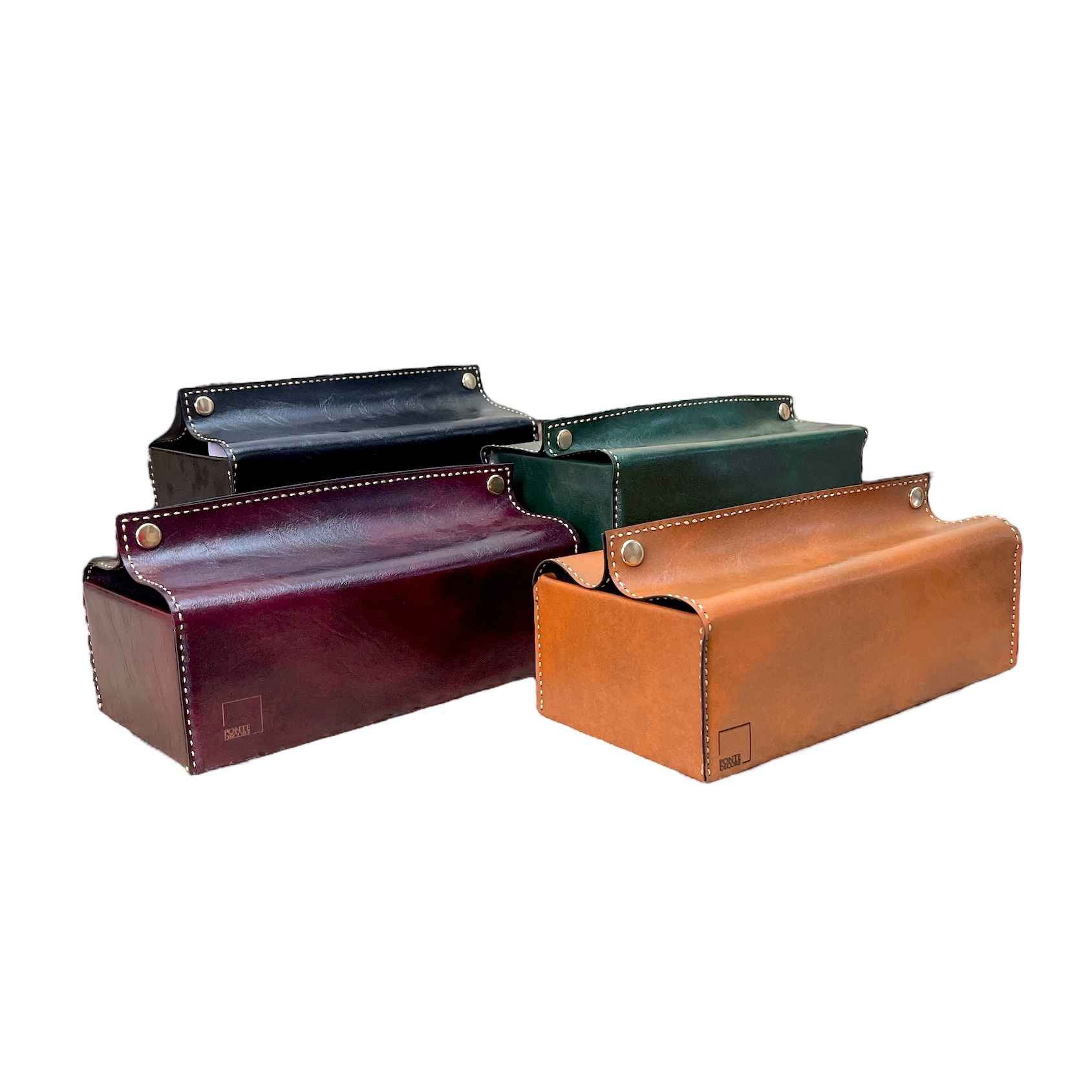 皮革纸巾盒套 – 浅棕色