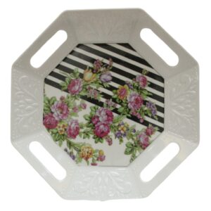 密胺托盘 – 轻巧白色花卉设计餐具