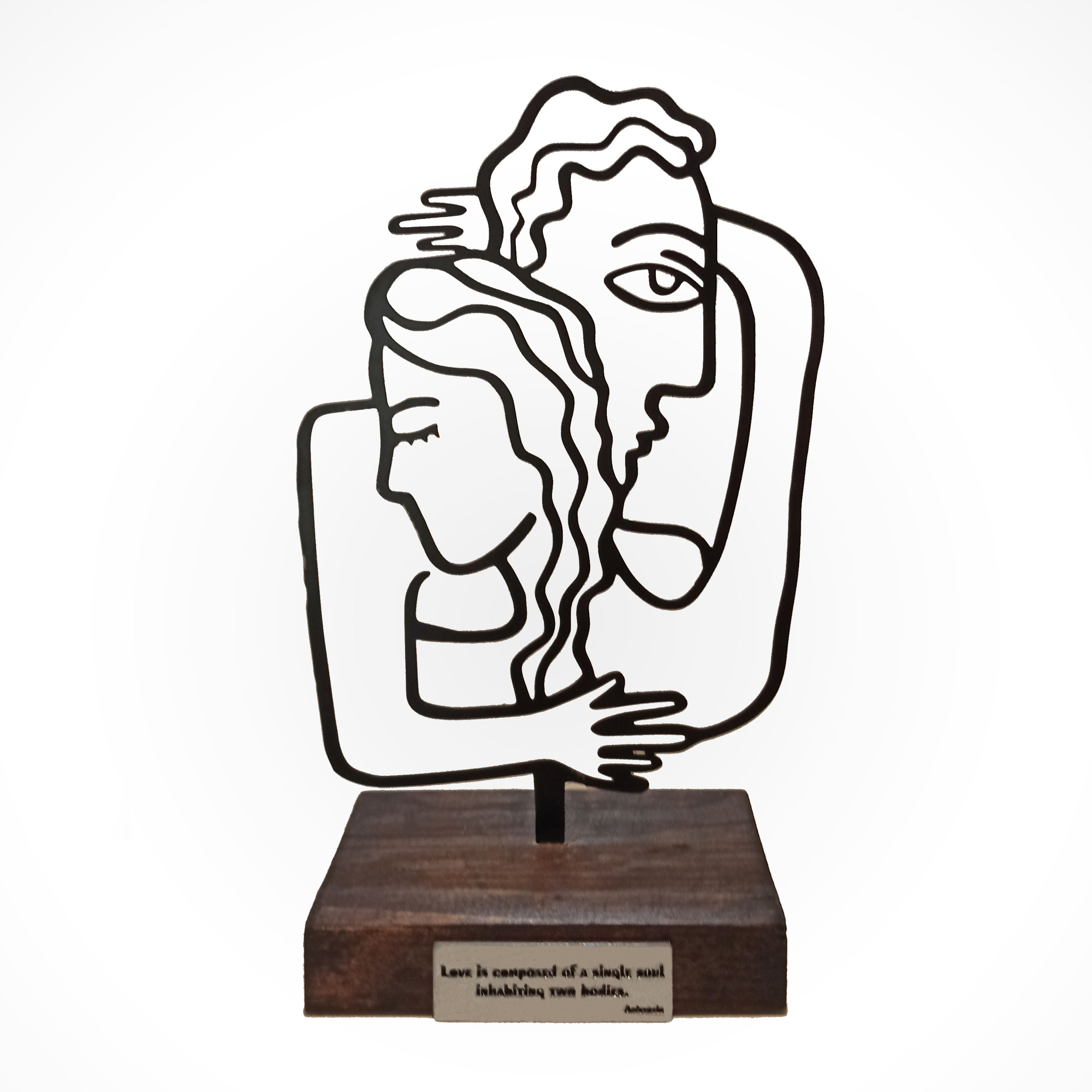 Main image of 金属极简雕塑艺术品 – 拥抱情侣造型