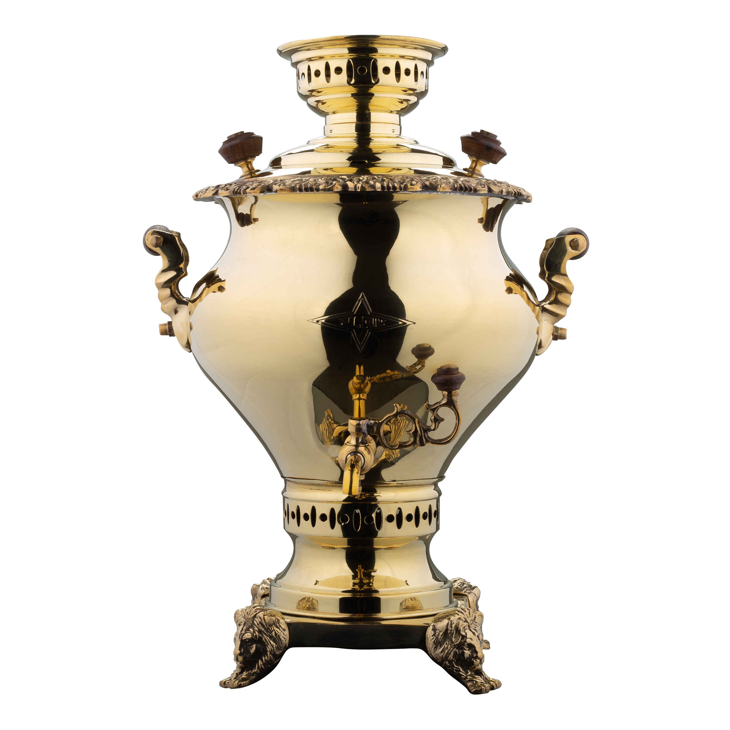 Main image of 波斯黄铜茶炊装饰炭火茶壶 3.5 升