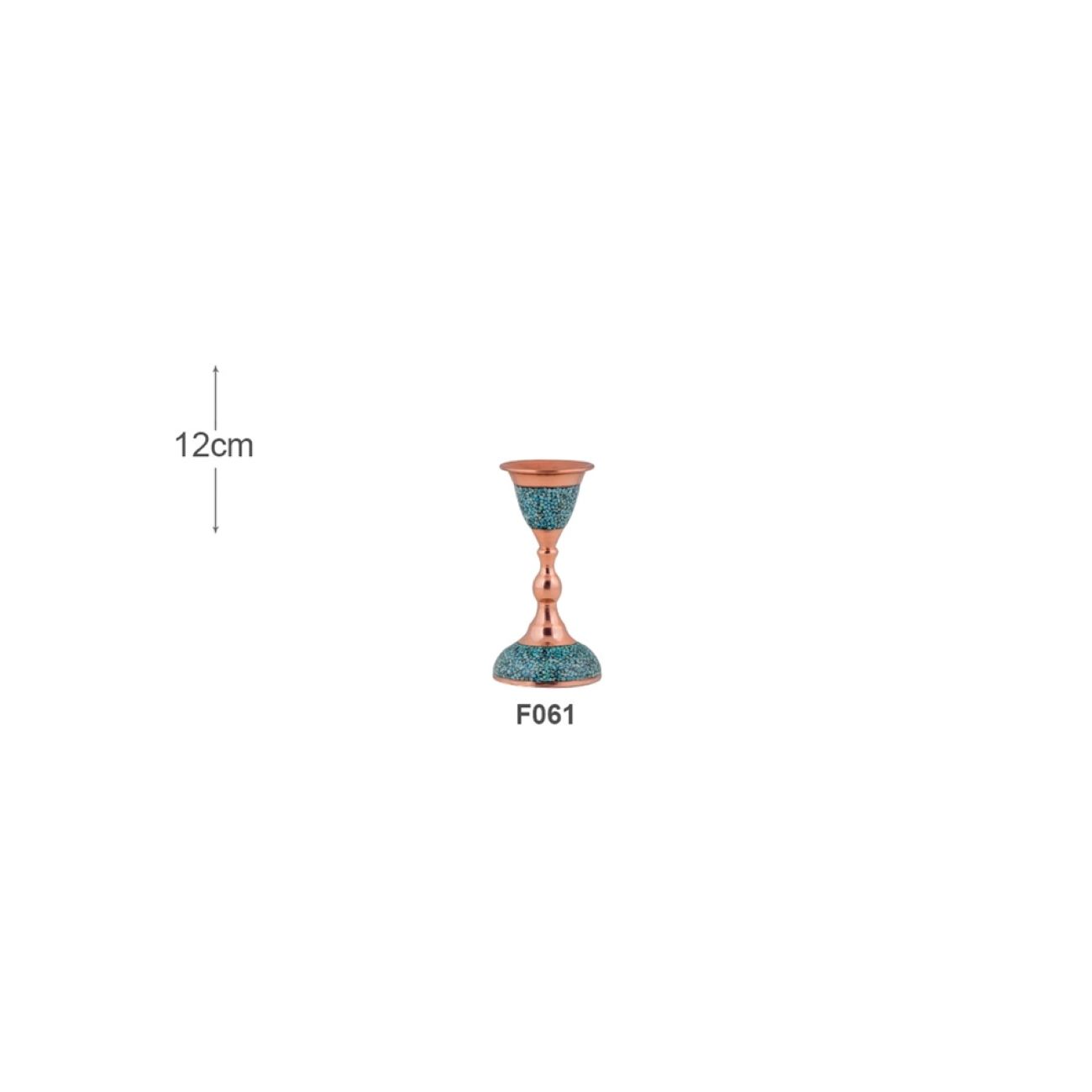 手工波斯铜烛台 – 艺术绿松石镶嵌