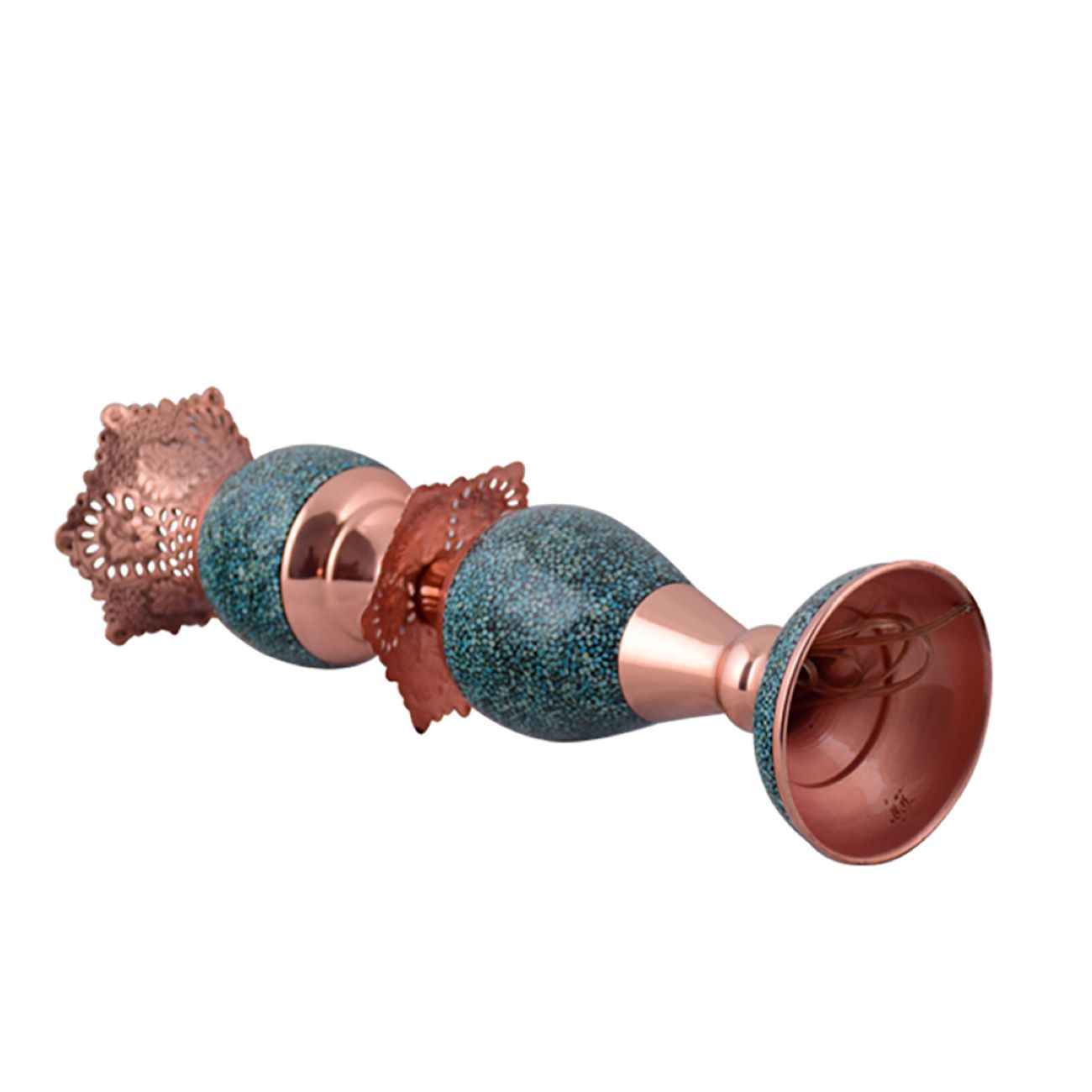 手工波斯铜烛台 – 镶绿松石