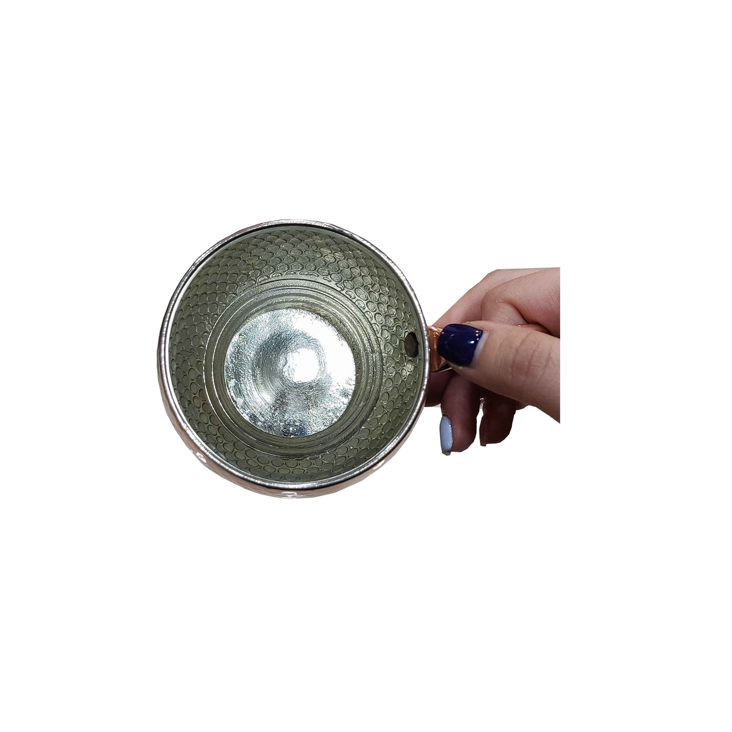 波斯铜杯 – 手工带把手冷饮杯 – 击打Lida款