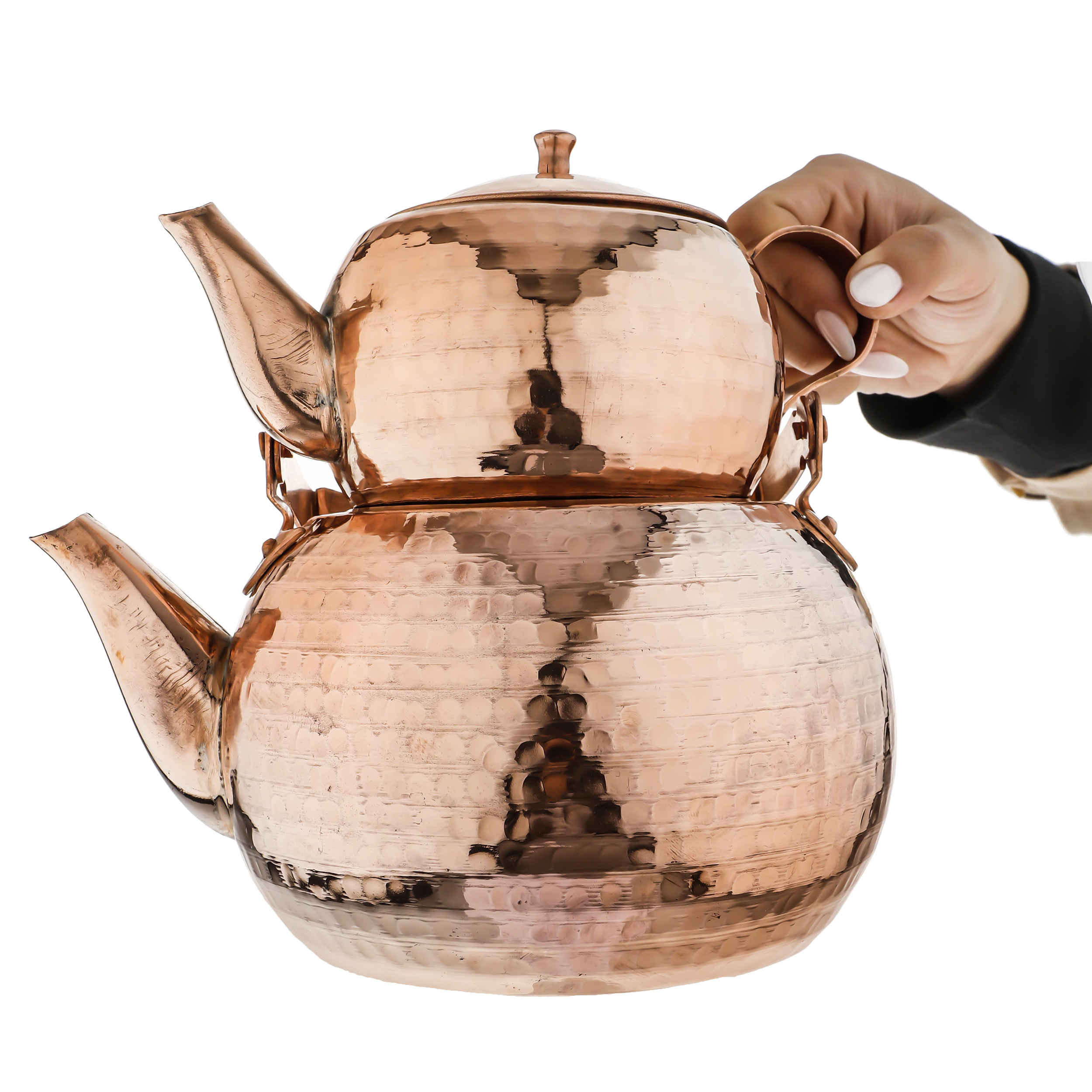 波斯铜双层茶壶 耐用锤纹 Behdad