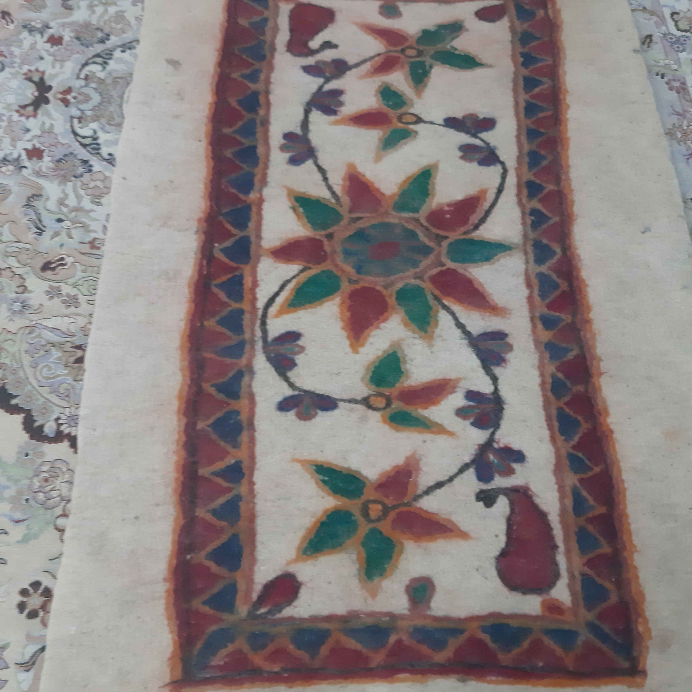 波斯羊毛毡地毯 100%天然手工 花卉设计