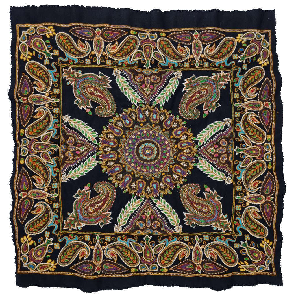 波斯帕特刺绣桌布 – 克尔曼手工传统佩斯利图案