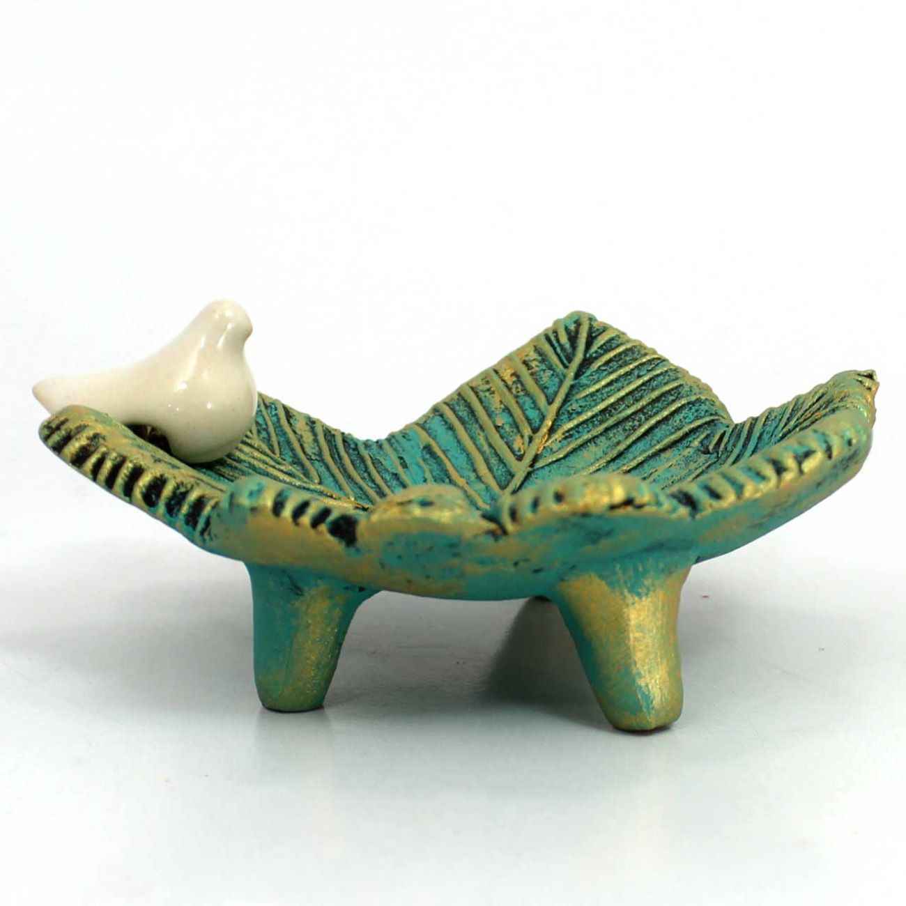 手工波斯陶瓷烛台 – 叶与鸟设计