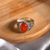 Thumbnail 6: 波斯玛瑙银戒指，男款，优雅红色