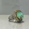 Thumbnail 3: 手工制作波斯内什布尔绿松石银戒指，型号92-2