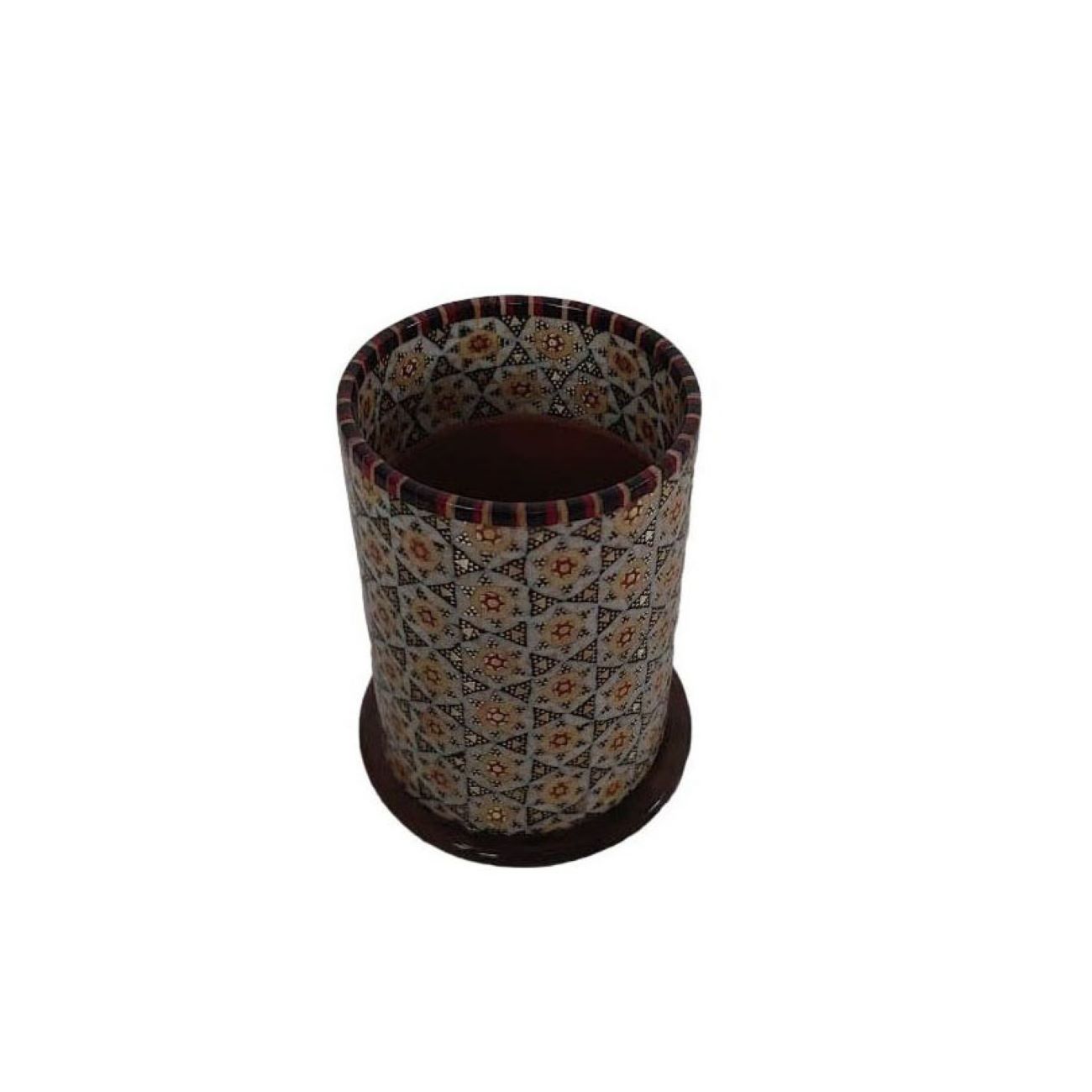 波斯木制化妆刷架,手工制作,Khatamkari 镶嵌工艺