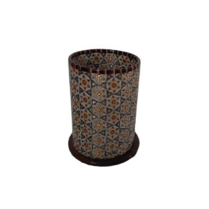 波斯木制化妆刷架，手工制作，Khatamkari 镶嵌工艺