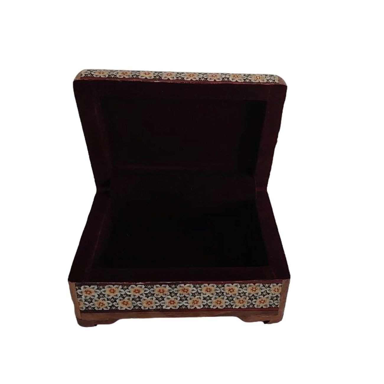 手工波斯木质笔筒 – 桌面收纳优雅 Khatamkari 艺术