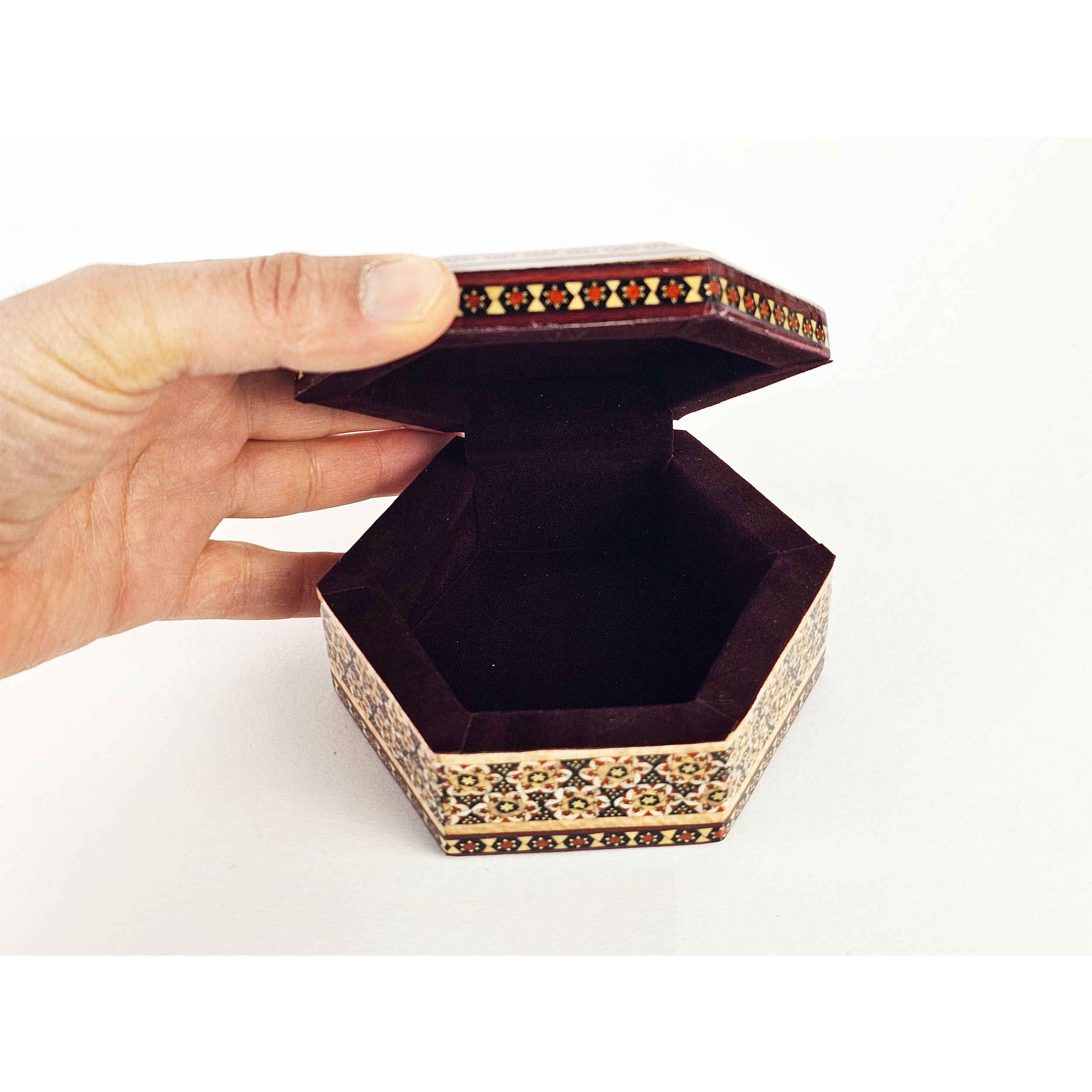 波斯木质首饰盒 – 哈塔姆珐琅工艺