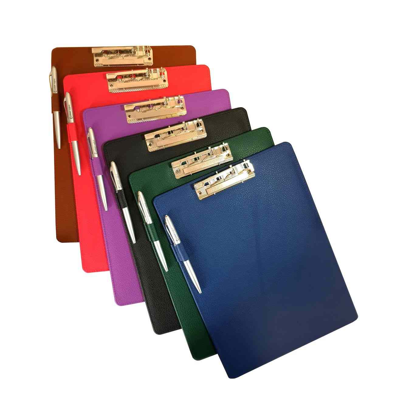 皮质夹板 – 配海军蓝钢笔