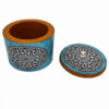 Thumbnail 2: 手工木制带盖糖碗 – 艺术波斯曼陀罗蓝色设计