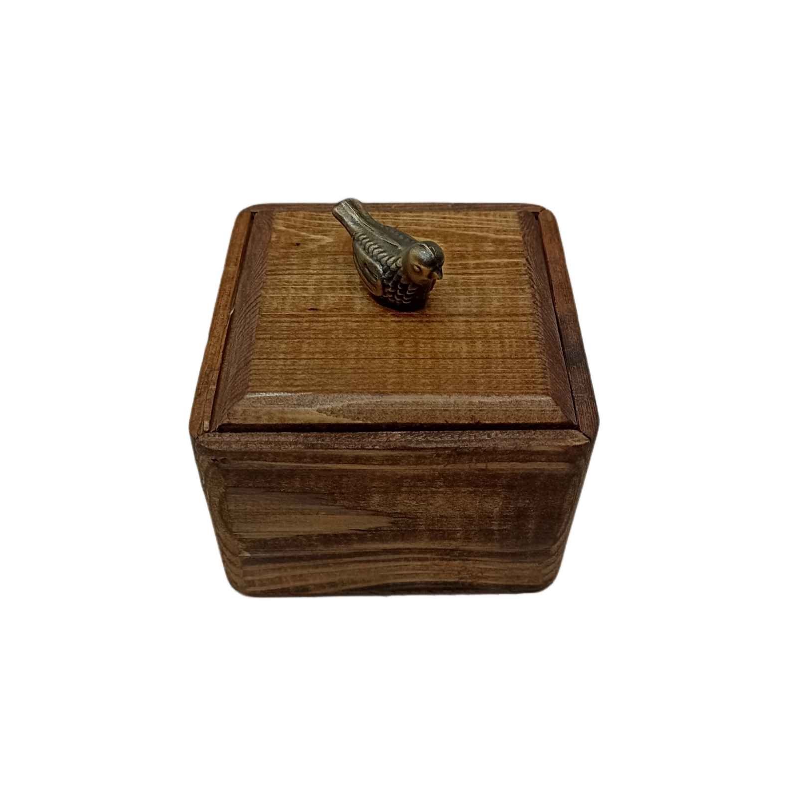 Main image of 手工木制带盖糖碗 – 乡村风格，鸟形设计