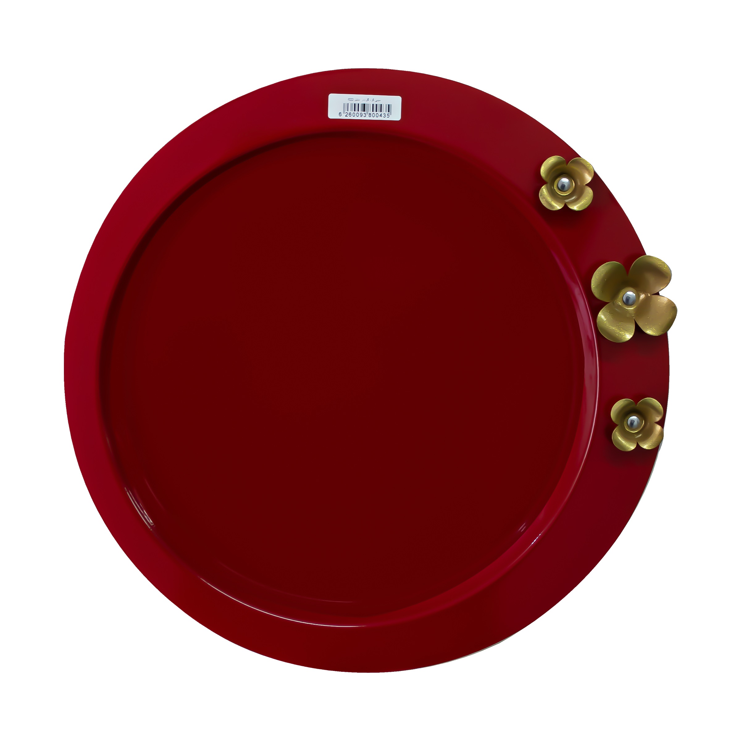 金色花卉设计钢制托盘 – 餐饮用