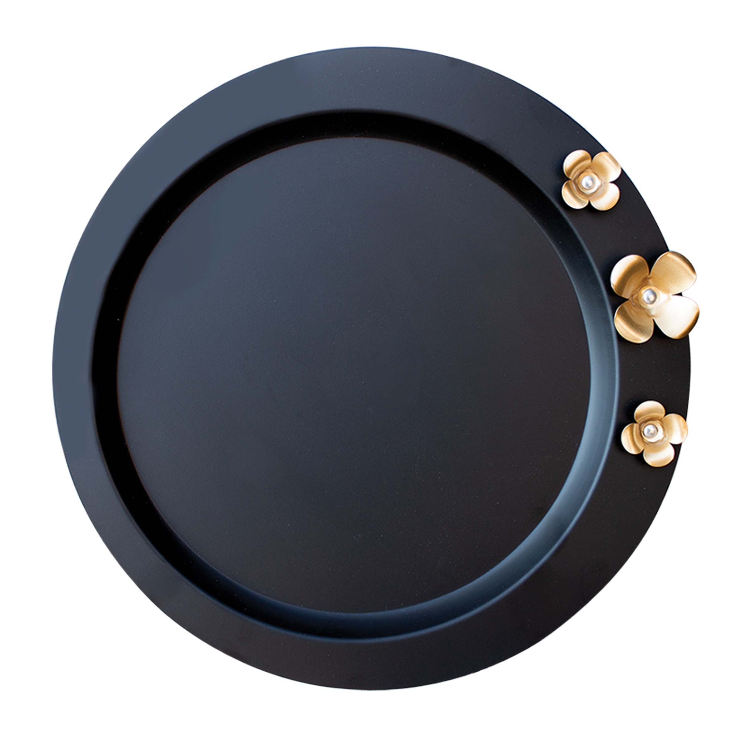 Main image of 金色花卉设计钢制托盘 – 餐饮用