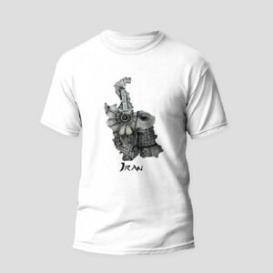白色男士T恤——灵感源自伊朗地图与历史 · Iran Proud 服饰