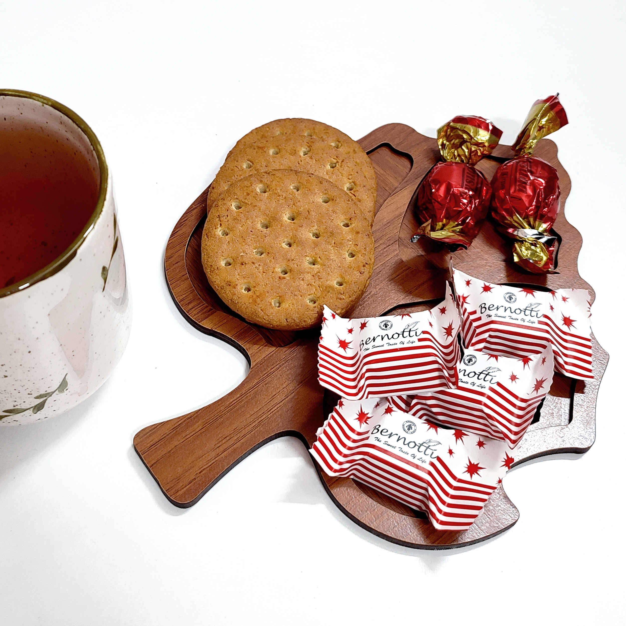 MDF木质叶形三格托盘（2件套）