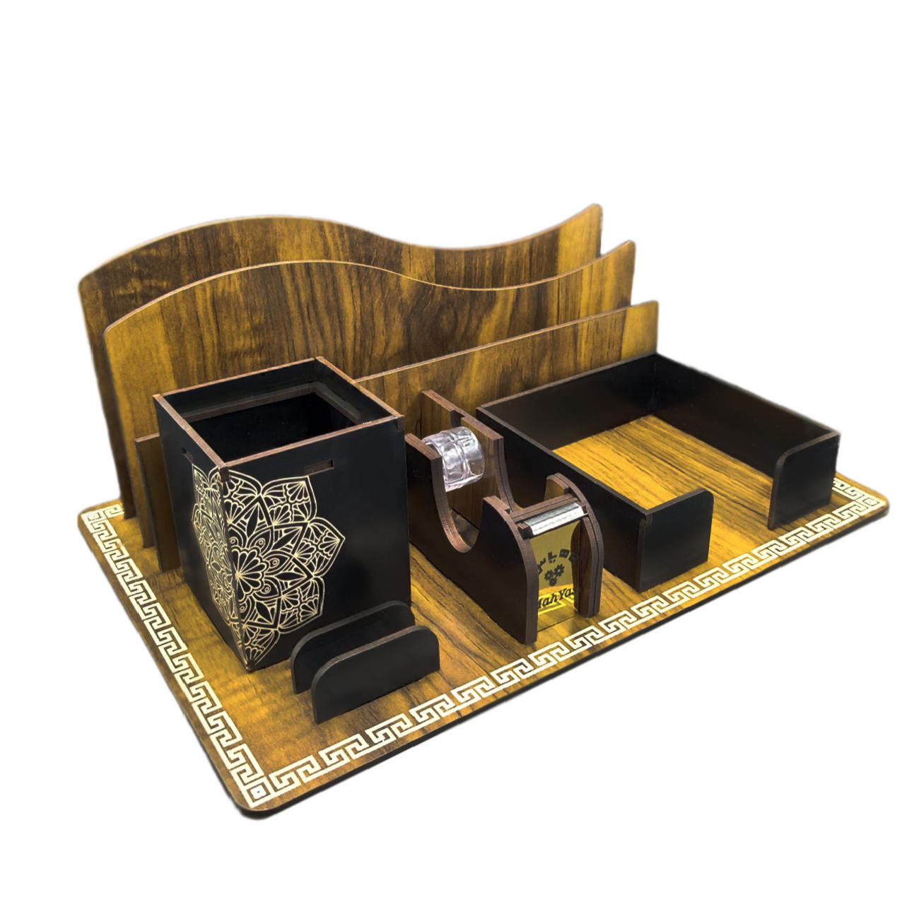 Main image of 木质办公桌面收纳 – 几何设计款