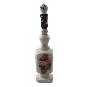 木制波斯 Surma Dani 容器，花卉图案，用于存放眼影粉（x2）