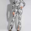 Thumbnail 3: 女士斑马纹微喇叭裤