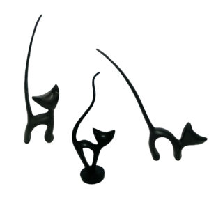 三件套猫雕像 – 调皮小猫摆件