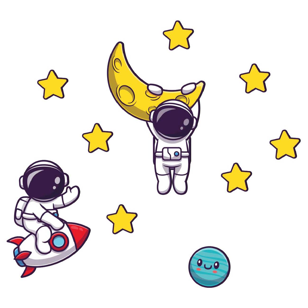 Main image of 婴儿房木质墙贴 – 宇航员图案