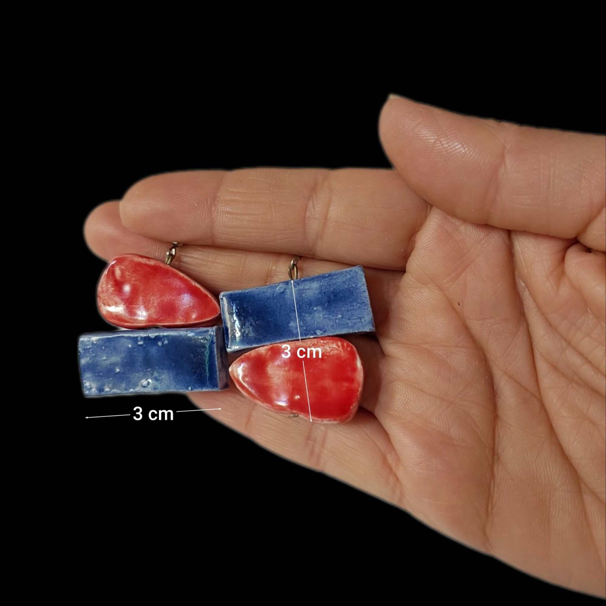 女士手工陶瓷耳环 – 几何款