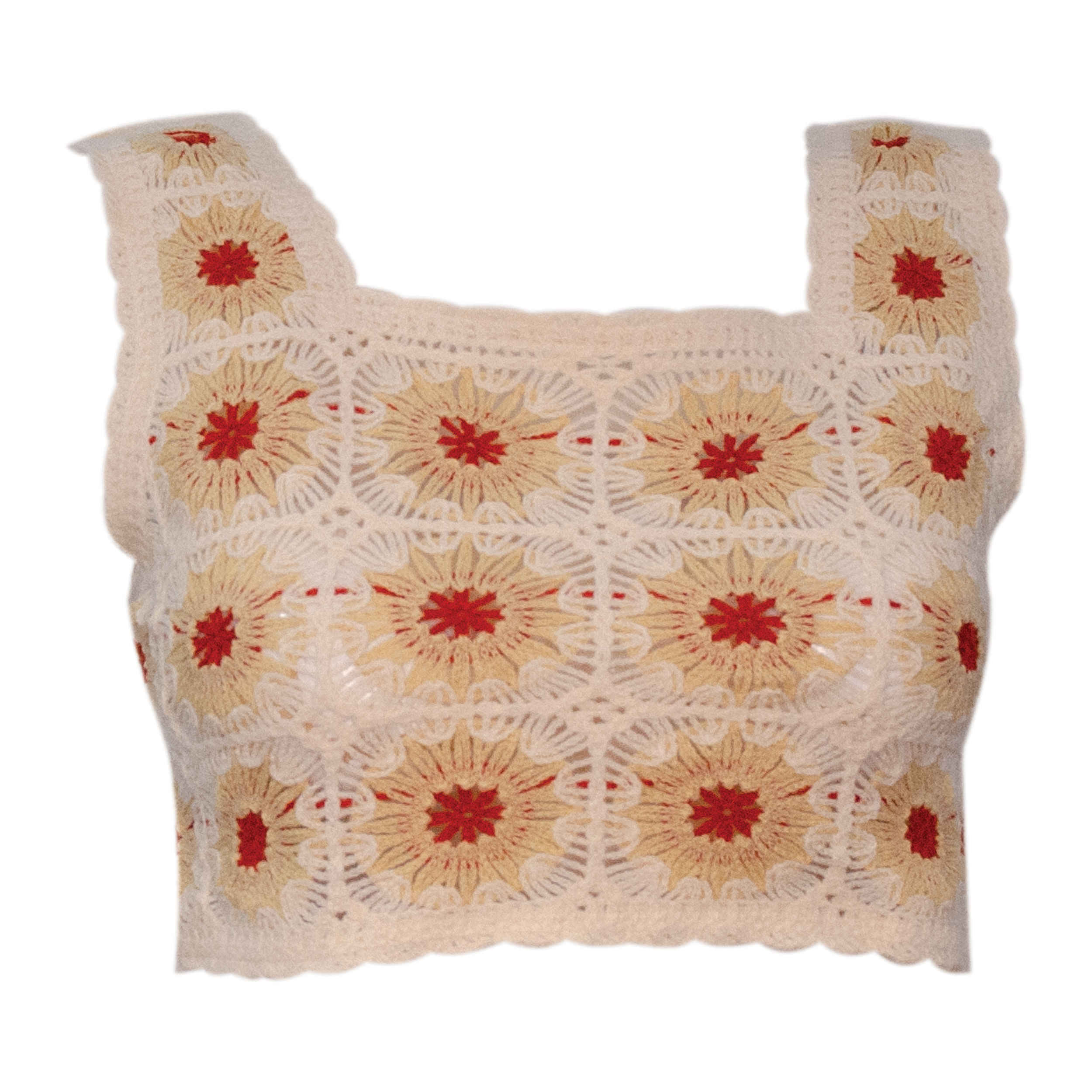 Main image of 女款手工钩针短款上衣，民族风设计