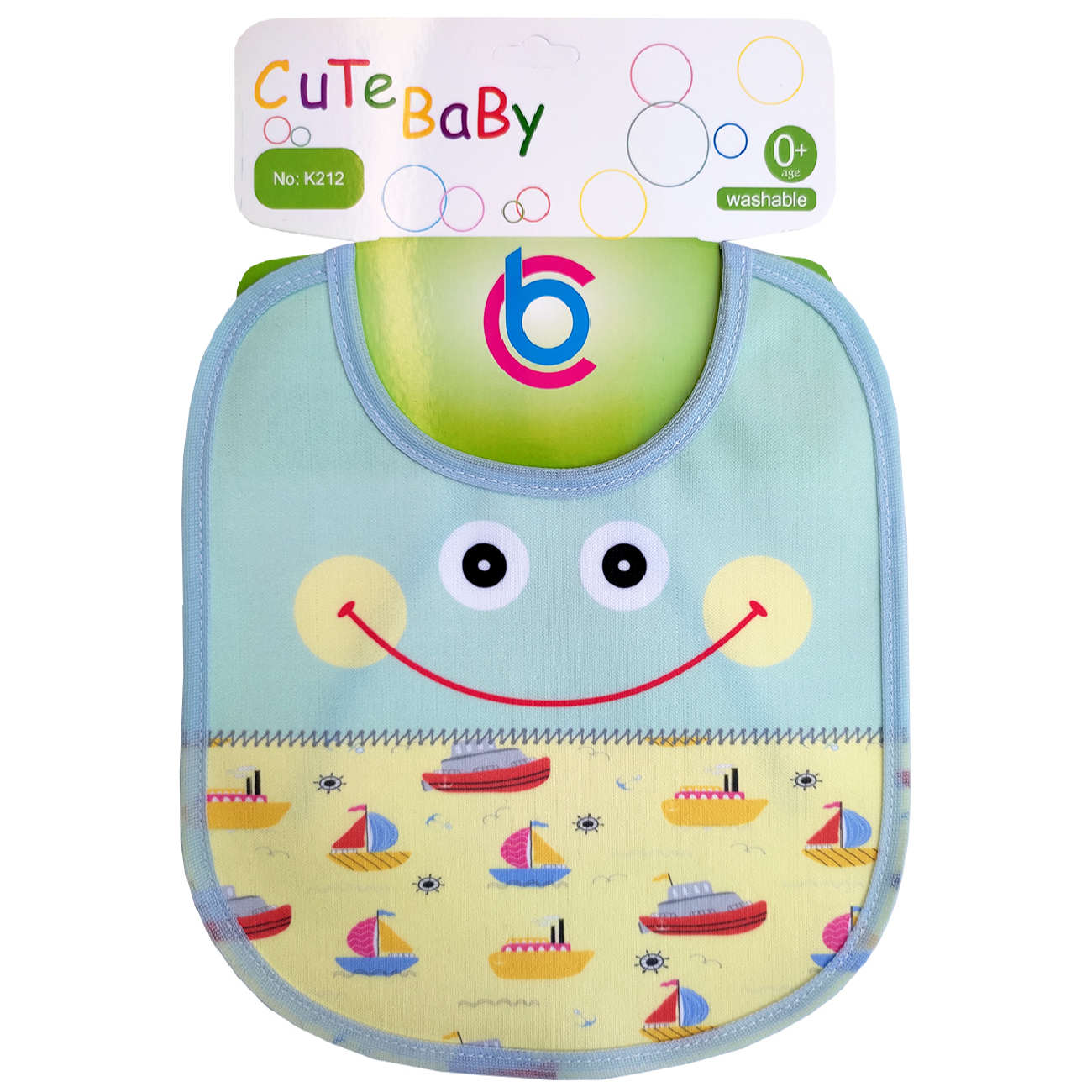 可爱婴儿围嘴 – 吃饭用，四条装（带背带）