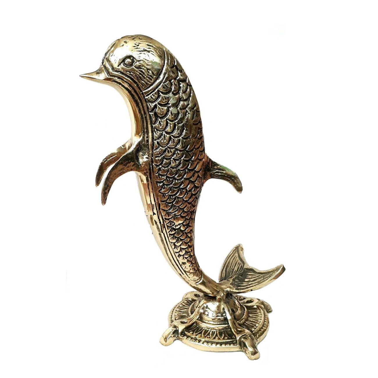 装饰海豚雕像 – 海洋生物艺术品