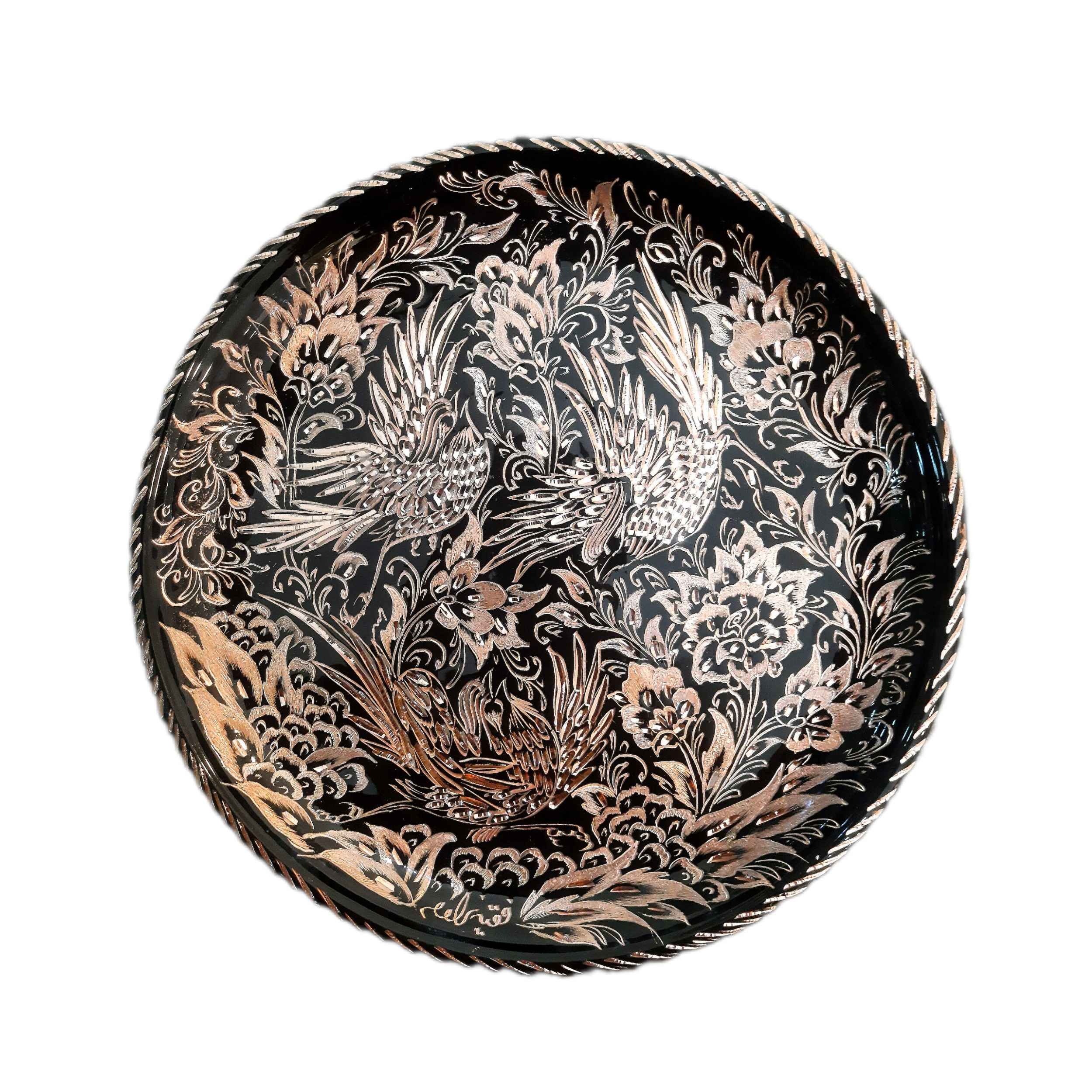 Main image of 装饰铜盘——波斯风格“花与鸟”图案