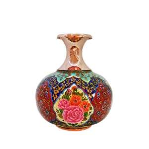装饰波斯铜花瓶 – 传统花卉图案
