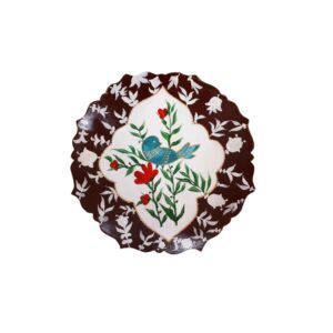 装饰陶瓷盘——手工制作并手绘防水“花与鸟”设计