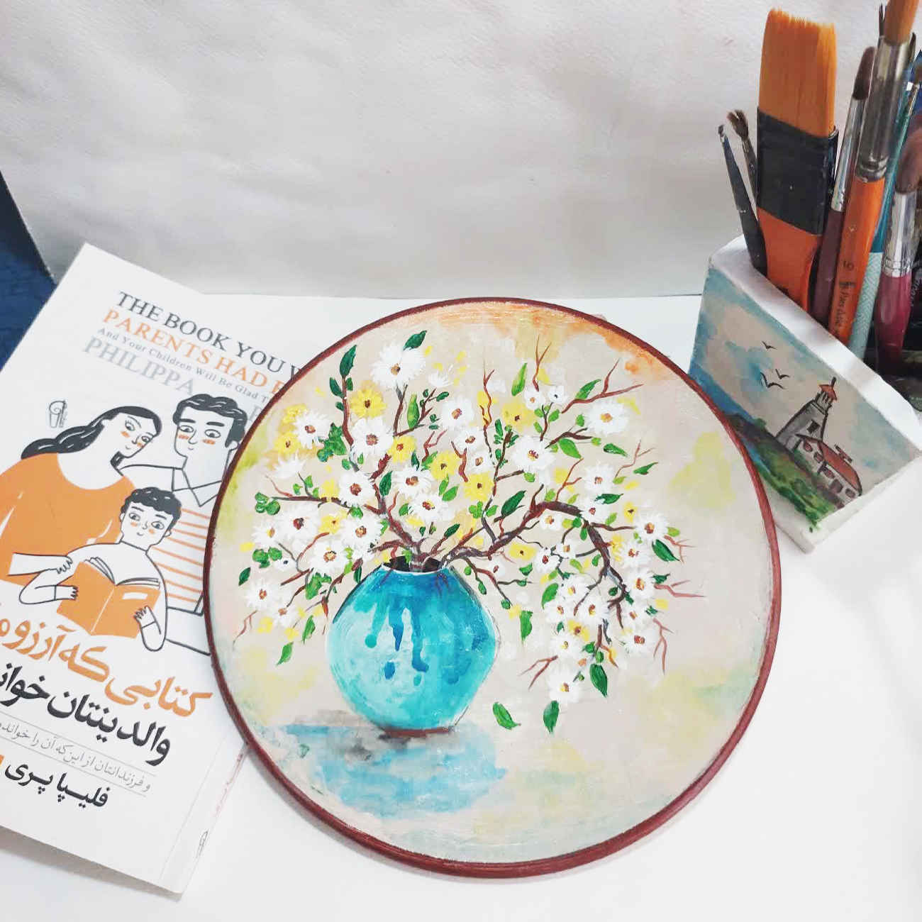 装饰陶瓷盘——桌面与墙面装饰,花瓶图案