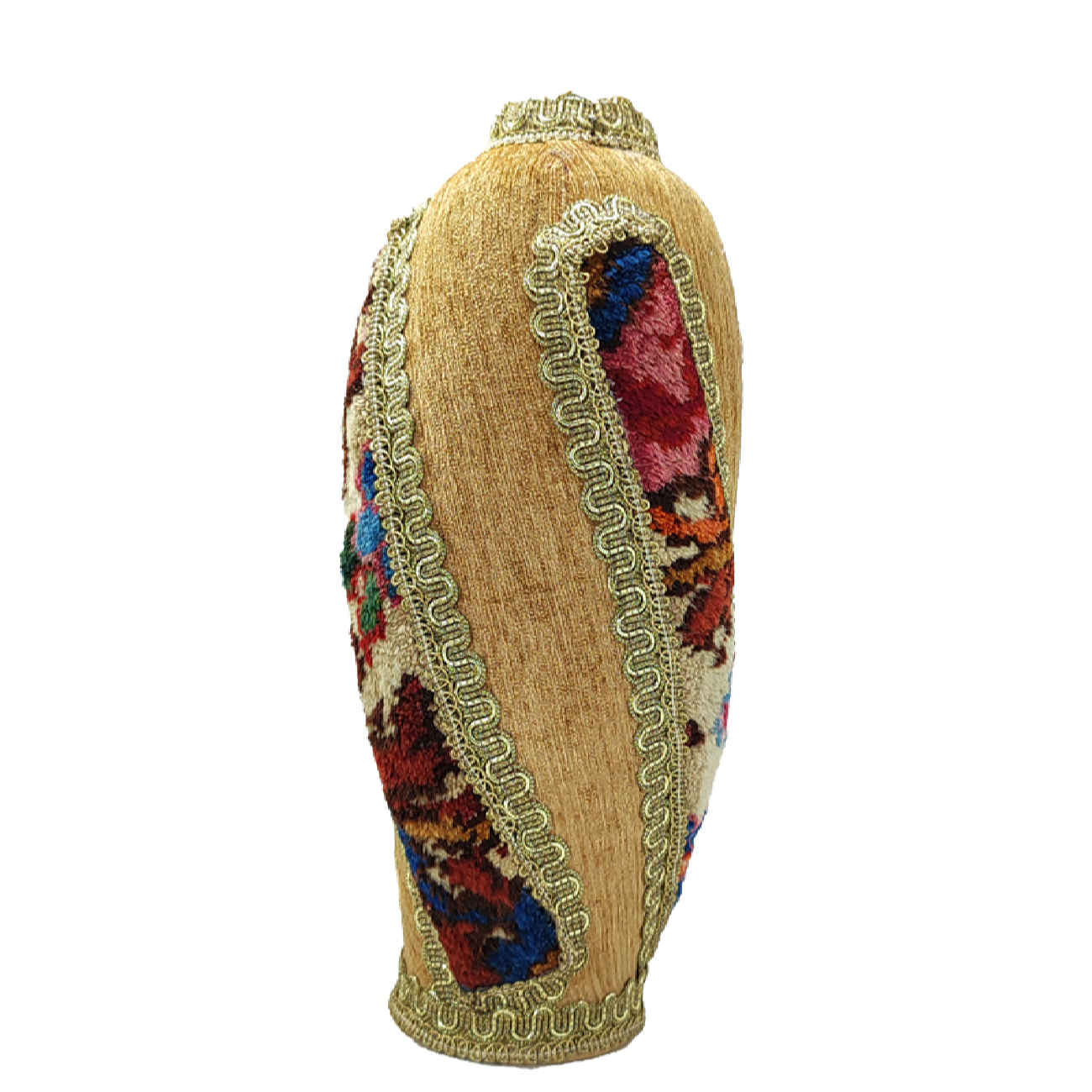 装饰陶瓷小花瓶 – 手工波斯 Jajim 与 Kilim 地毯图案