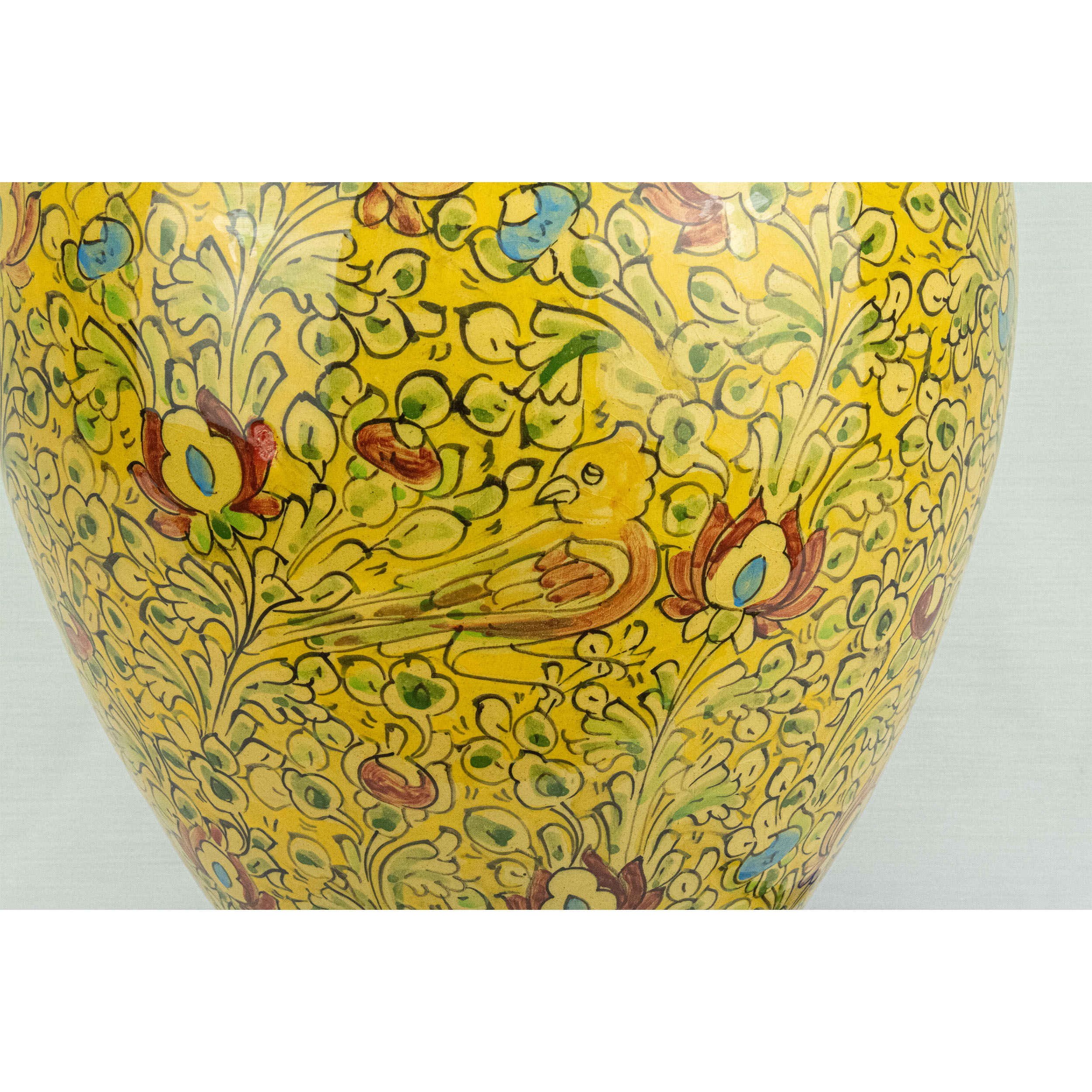 手工波斯陶瓷花瓶 – 手绘 Gol o Morgh 图案