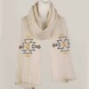 刺绣麻质披肩 – 女士单面款