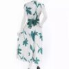 Thumbnail 5: 女款修身连衣裙，配腰带，花卉图案