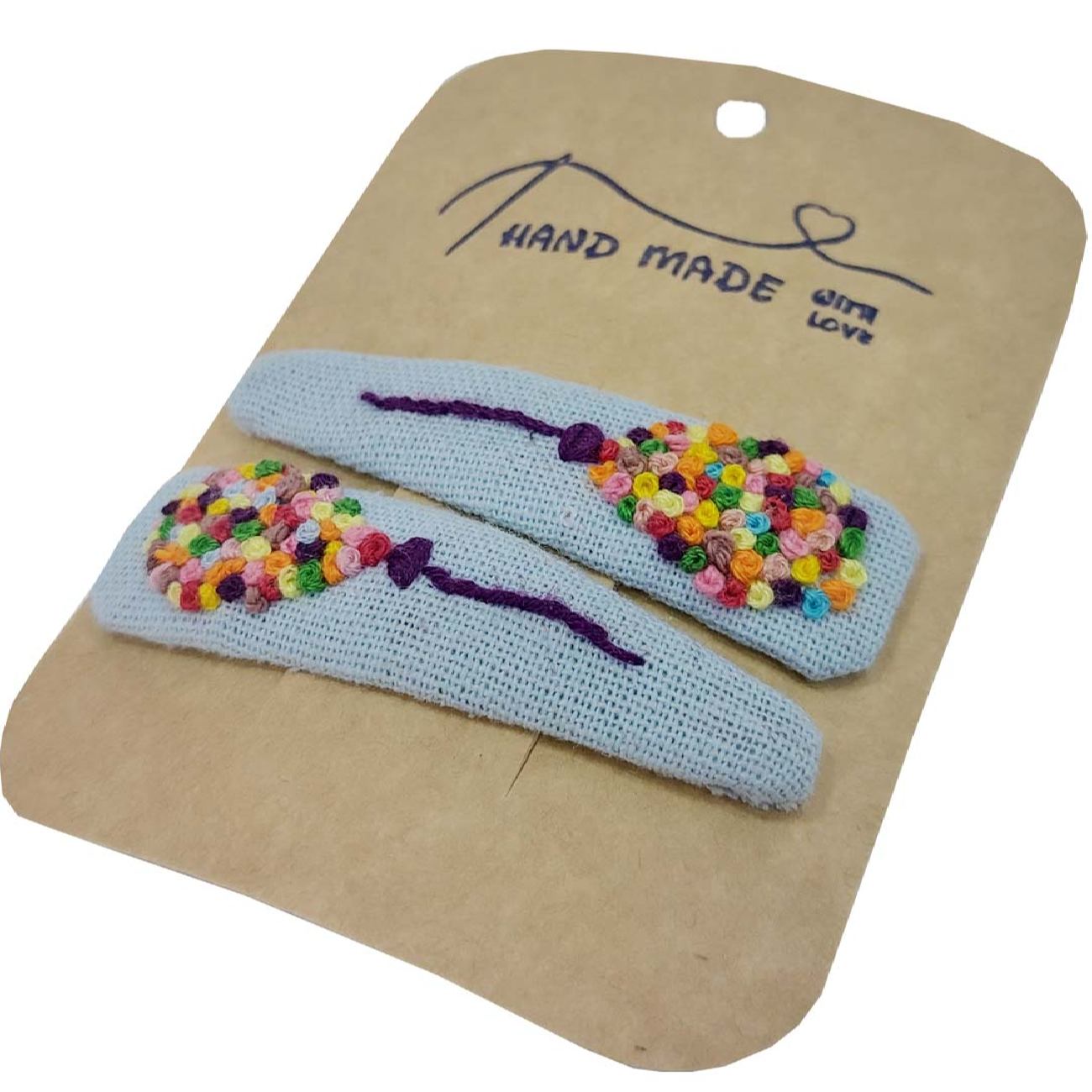 手工刺绣按扣发夹套装 – 气球图案