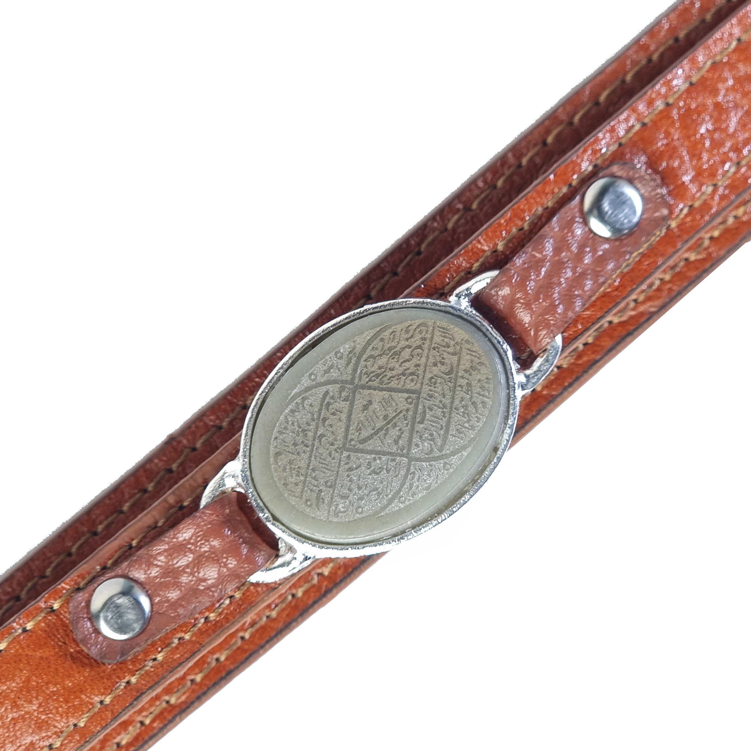 男士伊斯兰皮革玉石手链 —— Ayatul Kursi款