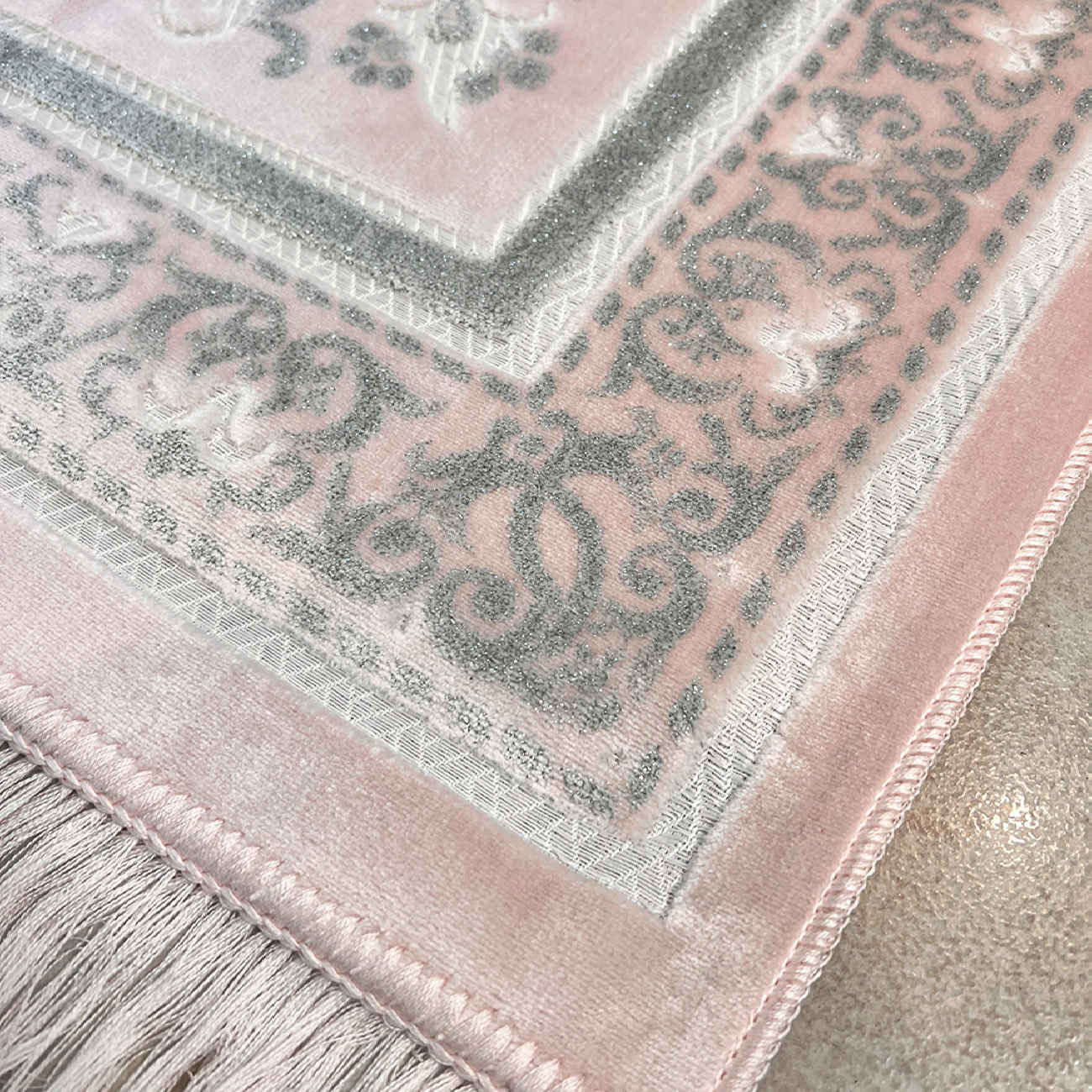 伊斯兰天鹅绒祈祷毯 Janamaz/Sajadah —— 加厚垫层,传统图案款