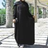 Thumbnail 4: 宽松款穆斯林女士阿巴亚——黑色