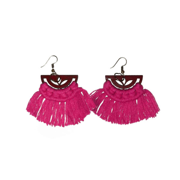 女士编织圈式流苏耳环 – Sadaf 款