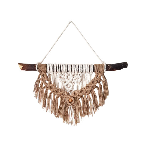 波西米亚风编绳挂饰 – 木质装饰款